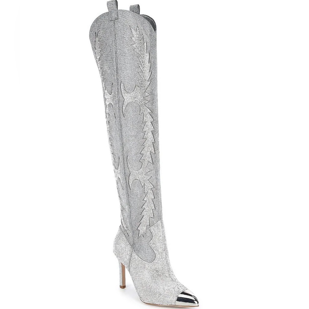 Gianni Bini KatyannaTwo Over the Knee Rhinestone Embellished Western Dress Boots